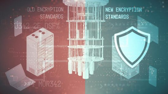 Visual comparison of old and new encryption standards.