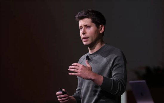 Sam Altman speaking on stage.